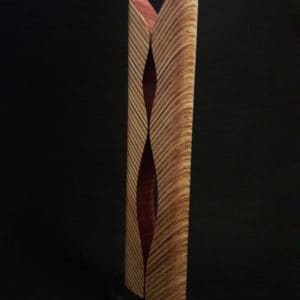 Original laminated wood sculpture using Yellow Pine and Sedona Red Stain  by David Engdahl